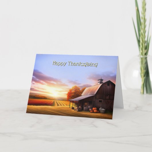 Thanksgiving From Our House to Yours Barn and Farm Kaart (Voorkant)