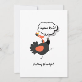 Thanksgiving Fun Turkey Vegan Custom Text Kaart