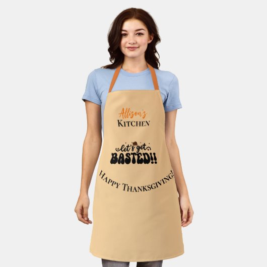 Thanksgiving Funny Personalize Apron Schort (Gedragen)