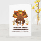 Thanksgiving Funny Turducken Kaart (Gele Bloem)