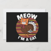 Thanksgiving Funny Turkey Fake Cat Retro Kaart (Voorkant)