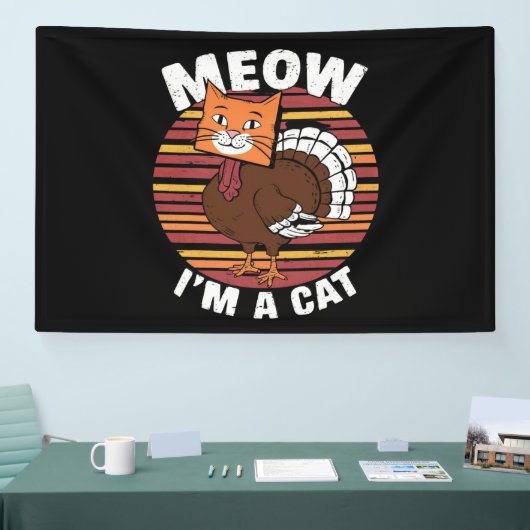 Thanksgiving Funny Turkey Fake Cat Retro Spandoek (Beurs)
