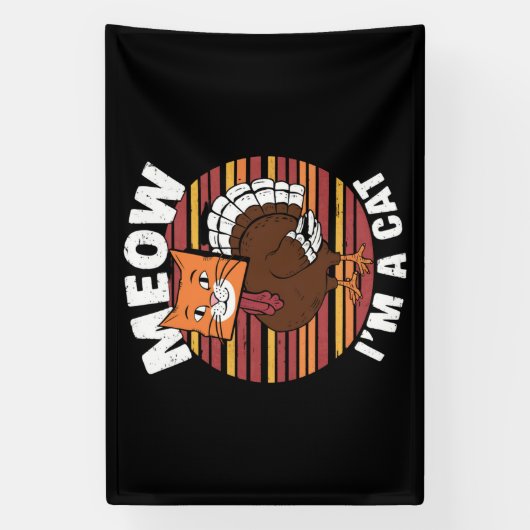 Thanksgiving Funny Turkey Fake Cat Retro Spandoek (Verticaal)