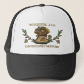 Thanksgiving Funny Turkey Family Name Therapy Day Trucker Pet (Voorkant)