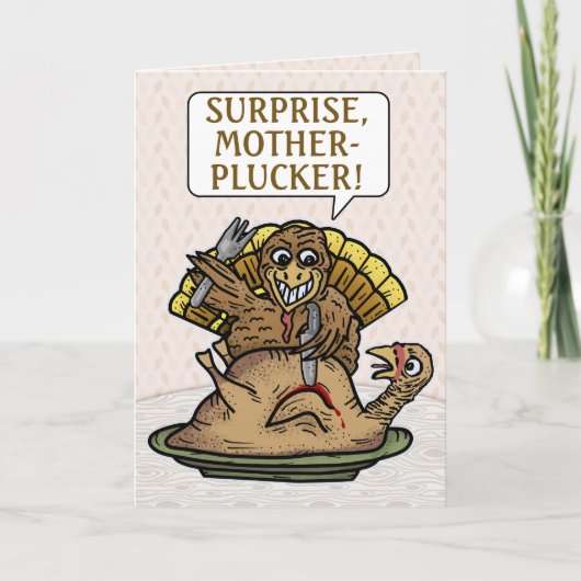 Thanksgiving Funny Turkey Feestdagen Kaart (Voorkant)