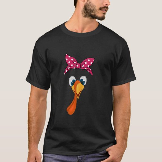Thanksgiving Funny Turkey Gezicht Kostuum Cadeaus  T-shirt (Voorkant)