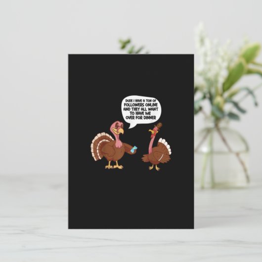 Thanksgiving Funny Turkey Kaart (Staand voorkant)