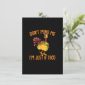 Thanksgiving Funny Turkey met Taco Costume Kaart (Staand voorkant)