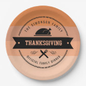 Thanksgiving Funny Turkey Personalized Papieren Bordje (Voorkant)