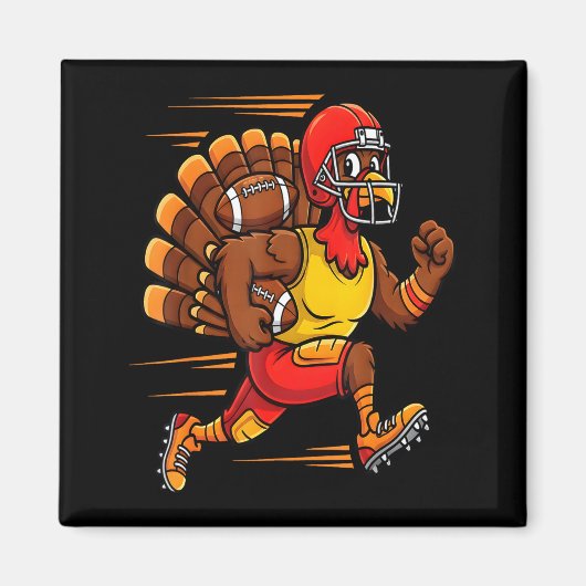 Thanksgiving Funny Turkey Playing Football Men Boy Magneet (Voorkant)