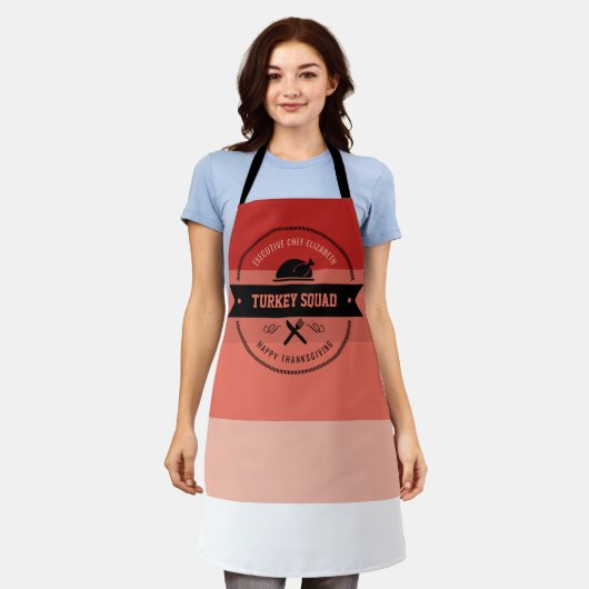 Thanksgiving Funny Turkey Squad Hipster Apron Schort (Gedragen)