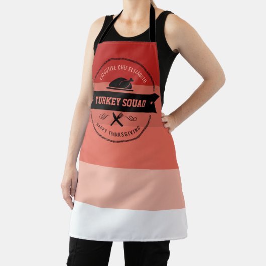 Thanksgiving Funny Turkey Squad Hipster Apron Schort (Insitu)