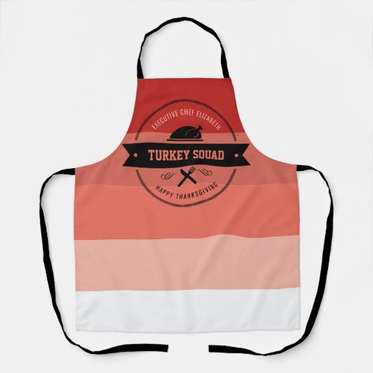 Thanksgiving Funny Turkey Squad Hipster Apron Schort (Voorkant)