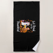 Thanksgiving Funny Unicorn Turkey Day Beer Long Sl Strandlaken (Voorkant)