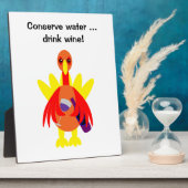 Thanksgiving Funny Wine Drink Turkije Plaque Fotoplaat (Zijkant)