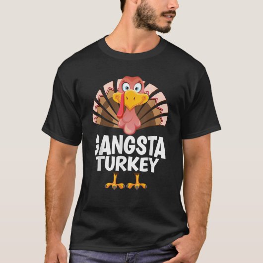 Thanksgiving Gangsta Turkije Matching Pajama T-shirt (Voorkant)