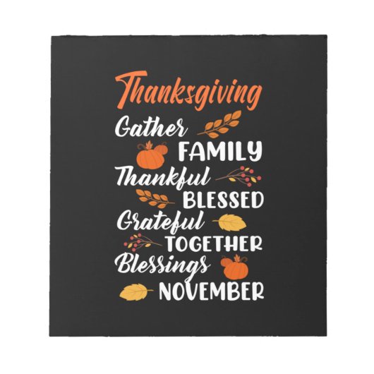 Thanksgiving Gather Familie Notitieblok (Voorkant)