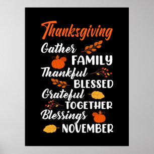 Thanksgiving Gather Familie Poster
