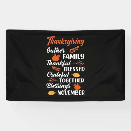 Thanksgiving Gather Familie Spandoek (Horizontaal)
