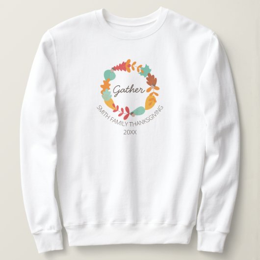 Thanksgiving Gather Familie Trui (Design voorkant)