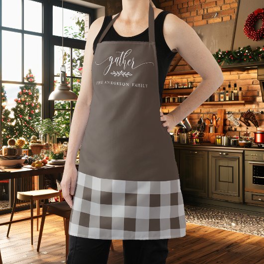 Thanksgiving Gather Herfst Brown & White Plaid Schort