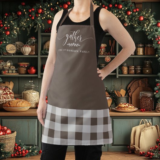 Thanksgiving Gather Herfst Brown & White Plaid Schort