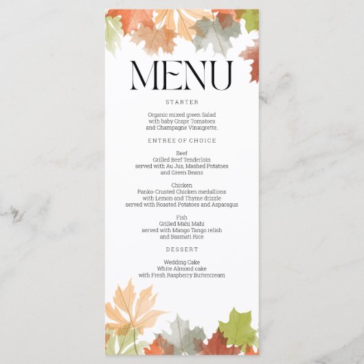 Thanksgiving Gebed Kaart Herfst Bladeren Tafel Dec (Achterkant)