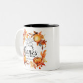 Thanksgiving gebed tweekleurige koffiemok (Voorkant links)