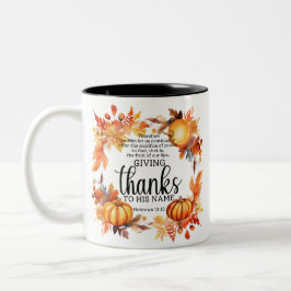 Thanksgiving gebed tweekleurige koffiemok