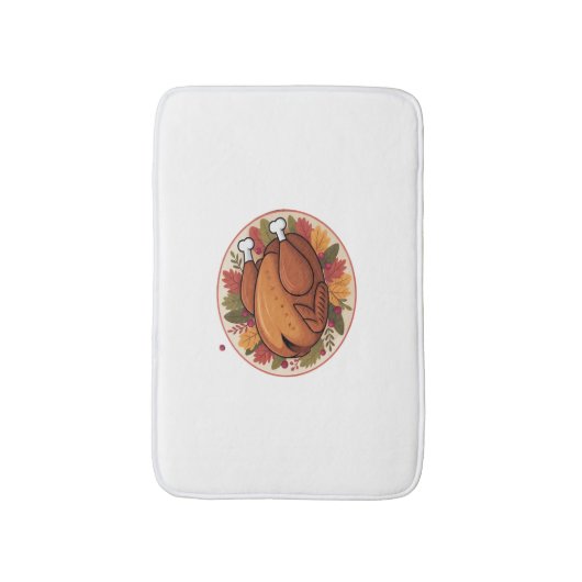 Thanksgiving gebraden Turkije – Feestelijk Feest Badmat (Voorkant Verticaal)