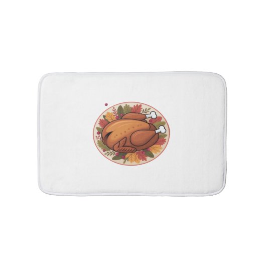 Thanksgiving gebraden Turkije – Feestelijk Feest Badmat (Voorkant)