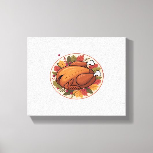 Thanksgiving gebraden Turkije – Feestelijk Feest Canvas Afdruk (Voorkant)