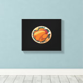 Thanksgiving gebraden Turkije – Feestelijk Feest Canvas Afdruk (Insitu (Houten vloer))