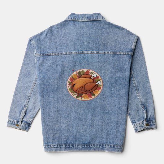Thanksgiving gebraden Turkije – Feestelijk Feest Denim Jacket (Achterkant)