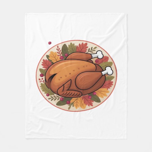 Thanksgiving gebraden Turkije – Feestelijk Feest Fleece Deken (Voorkant)