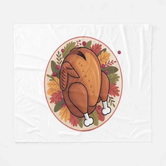 Thanksgiving gebraden Turkije – Feestelijk Feest Fleece Deken (Voorkant (Horizontaal))