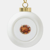 Thanksgiving gebraden Turkije – Feestelijk Feest Keramische Bal Ornament (Voorkant)