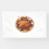 Thanksgiving gebraden Turkije – Feestelijk Feest Spandoek (Horizontaal)