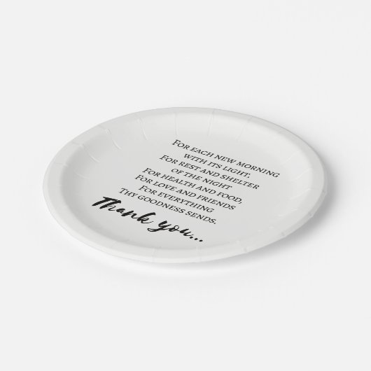 Thanksgiving gedicht. Eenvoudige Thanksgiving Papieren Bordje (Gekanteld)