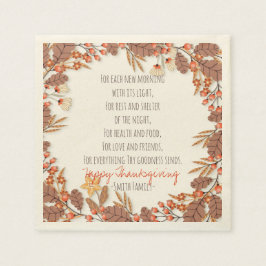 Thanksgiving gedicht. Fijne Thanksgiving. Custom. Servet