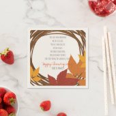 Thanksgiving gedicht. Fijne Thanksgiving. Custom. Servetten (Insitu)