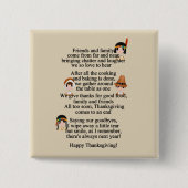 Thanksgiving gedicht Holiday Indians Pilgrims Vierkante Button 5,1 Cm (Voorkant)