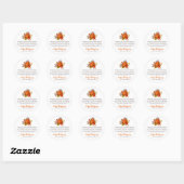 Thanksgiving Gedicht Landelijke Rustieke Pompoen O Ronde Sticker (Vel)