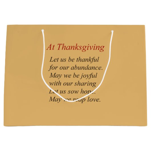 Thanksgiving gedicht over overvloed & delen groot cadeauzakje (Voorkant)