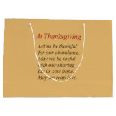 Thanksgiving gedicht over overvloed & delen groot cadeauzakje (Achterkant)
