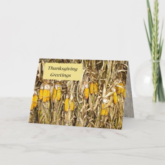 Thanksgiving Gedroogde corn Stalk Decoraties Feestdagen Kaart (Voorkant)