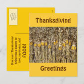Thanksgiving Gedroogde corn Stalk Decoraties Feestdagenkaart (Voorkant / Achterkant)
