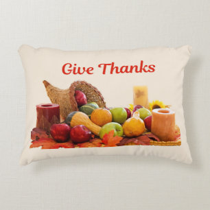 Thanksgiving "Geef Bedankt cornucopia Accent Kussen