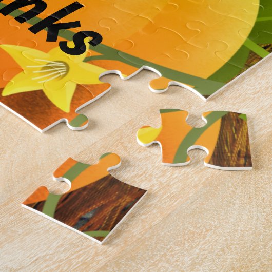 Thanksgiving "Geef Bedankt" Cute Cat en Pumpkin Legpuzzel (Zijkant)