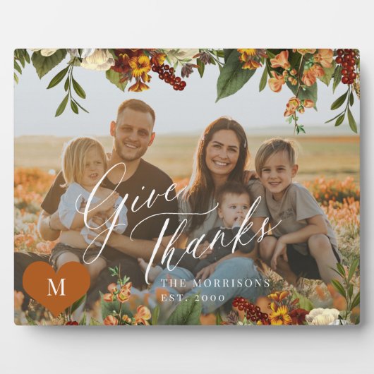 Thanksgiving Geef bedankt Familiefoto Modern Fotoplaat (Voorkant)